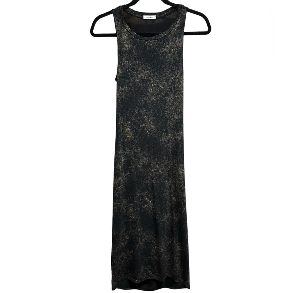 Mod Ref Abstract Pattern Midi Tank Dress with Open Back Detail Size Medium